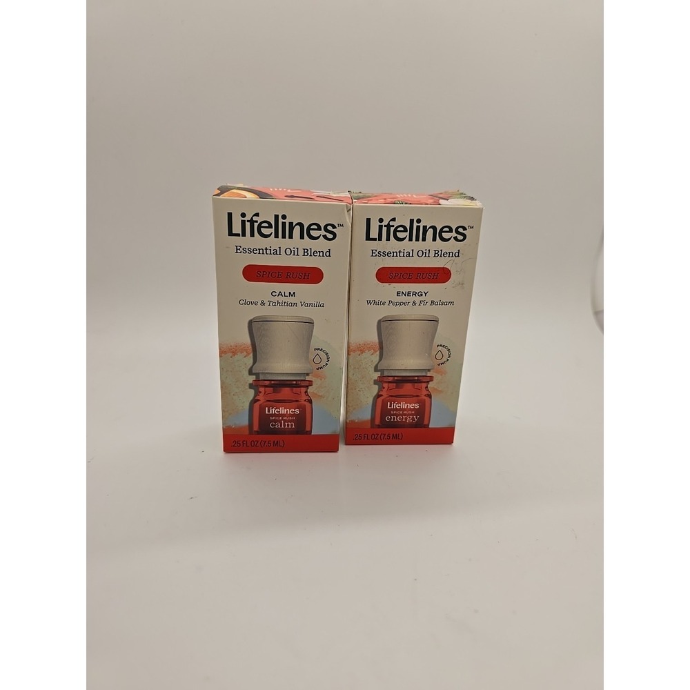 Lifelines Essential Oil Blend 2 Pk- FOCUS Spice Rush .25 oz-New